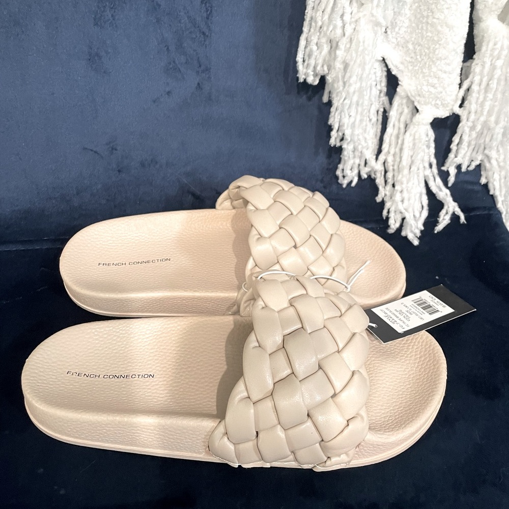 FC taupe braided slides. Size 6 & 7